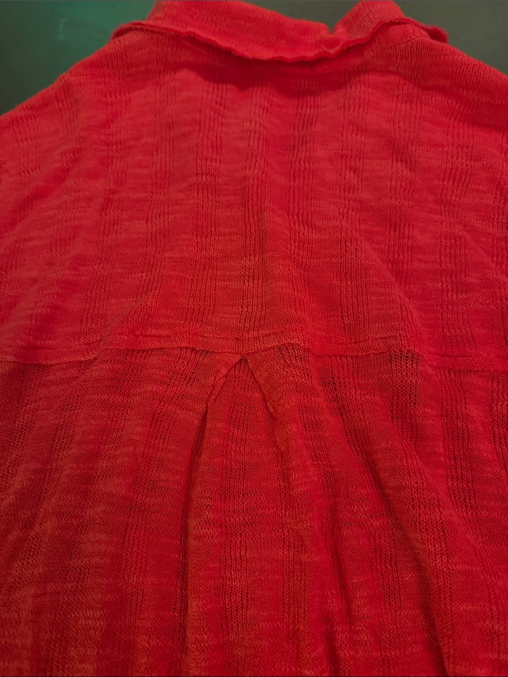 Free People Red Button-Up Lightweight Collared Shirt - Picture 5 of 6